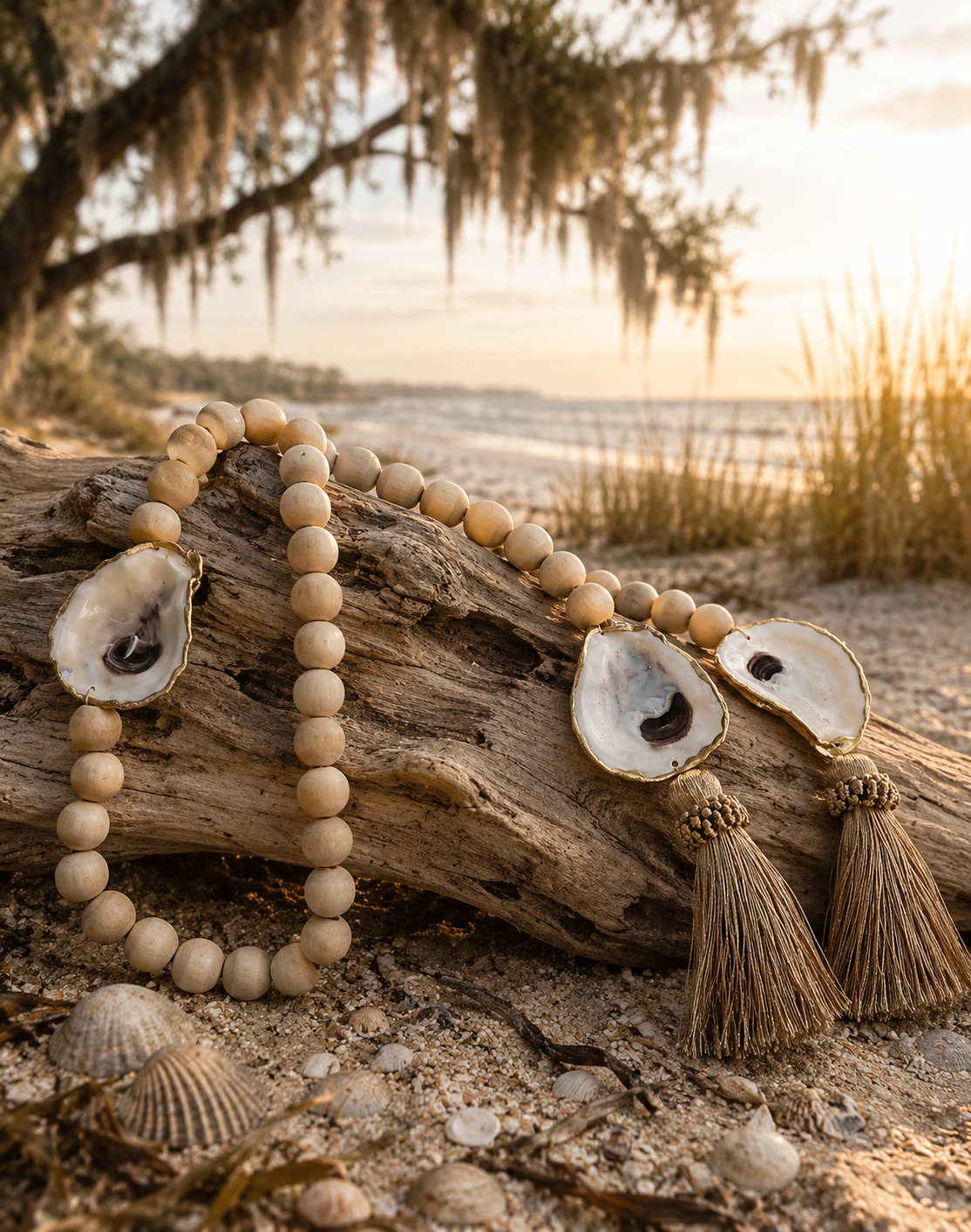 Coastal Oyster Shell garland